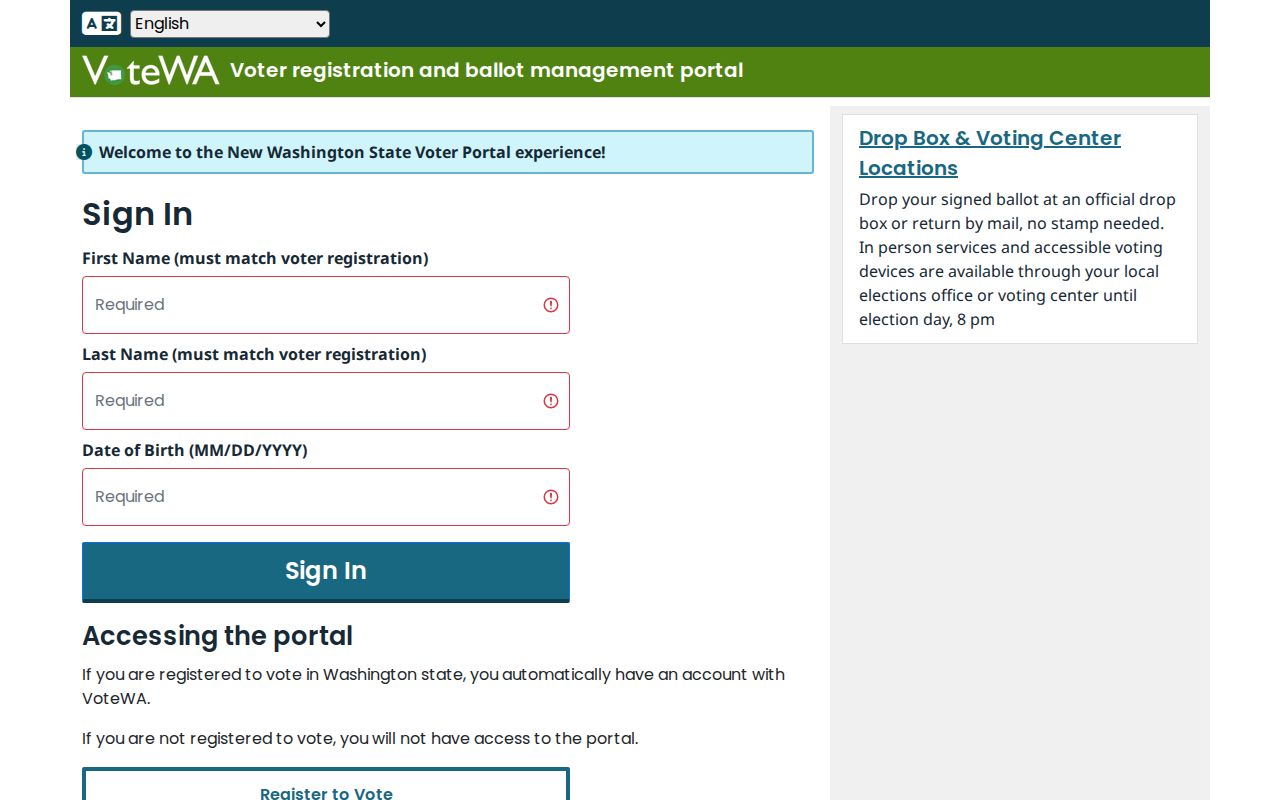 Silver Firs voter registration records lookup in VoteWA